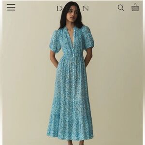 New Doen Blue Floral Haleigh Dress